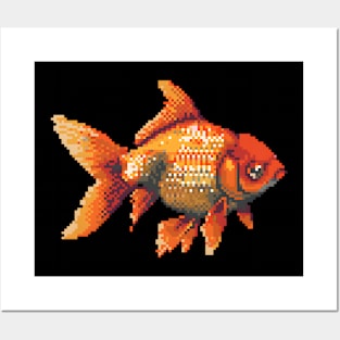 Pixel Goldfish Posters and Art